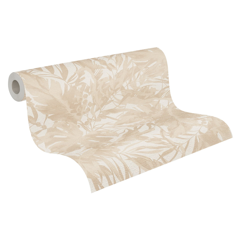 Hochwertige Vliestapete Beige Dschungel