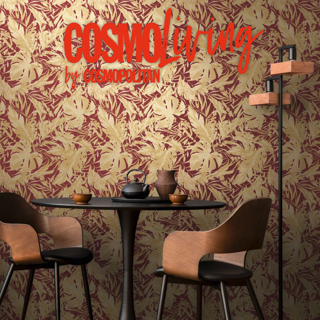 Hochwertige Vliestapete Rot Dschungel