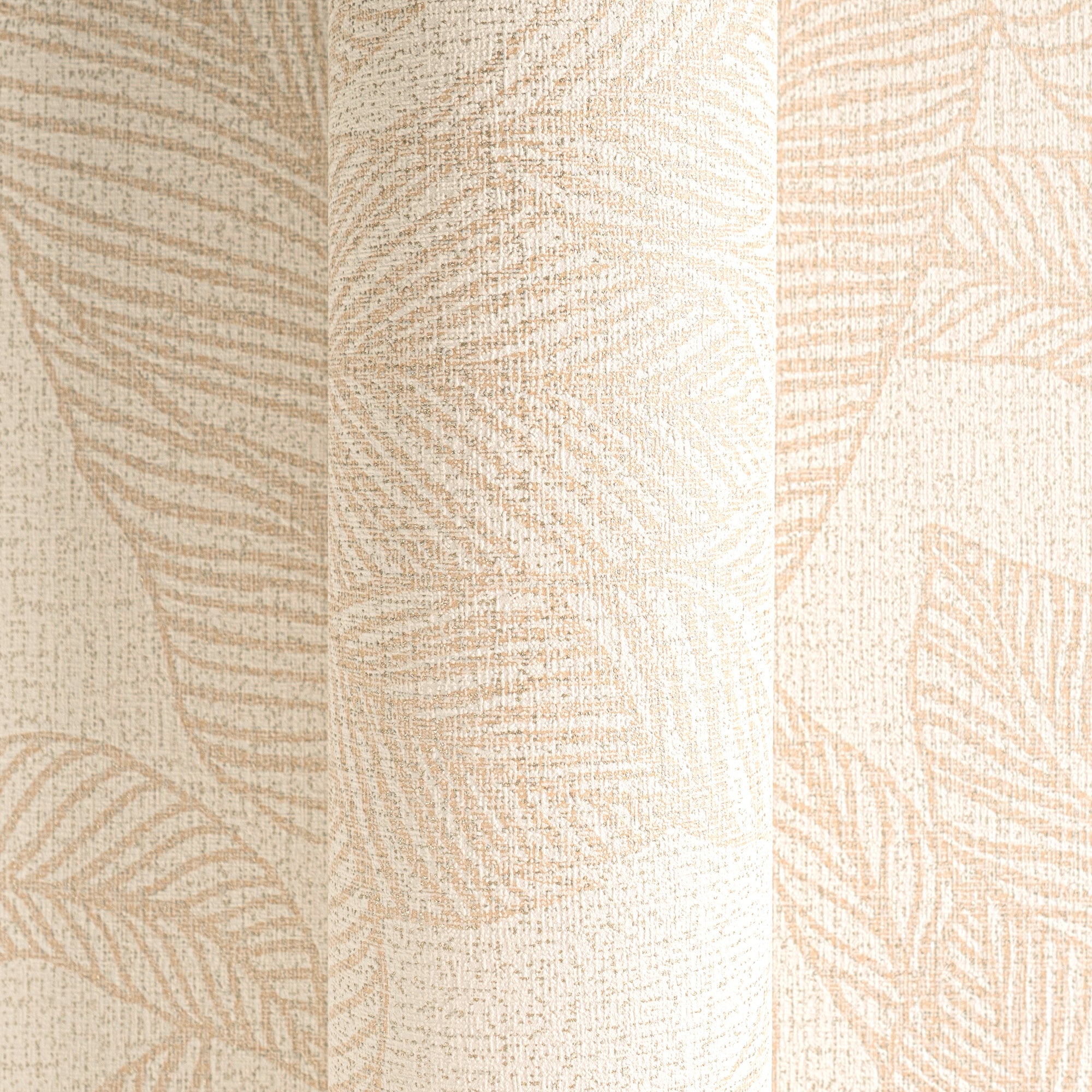 Hochwertige Vliestapete Beige Blatter