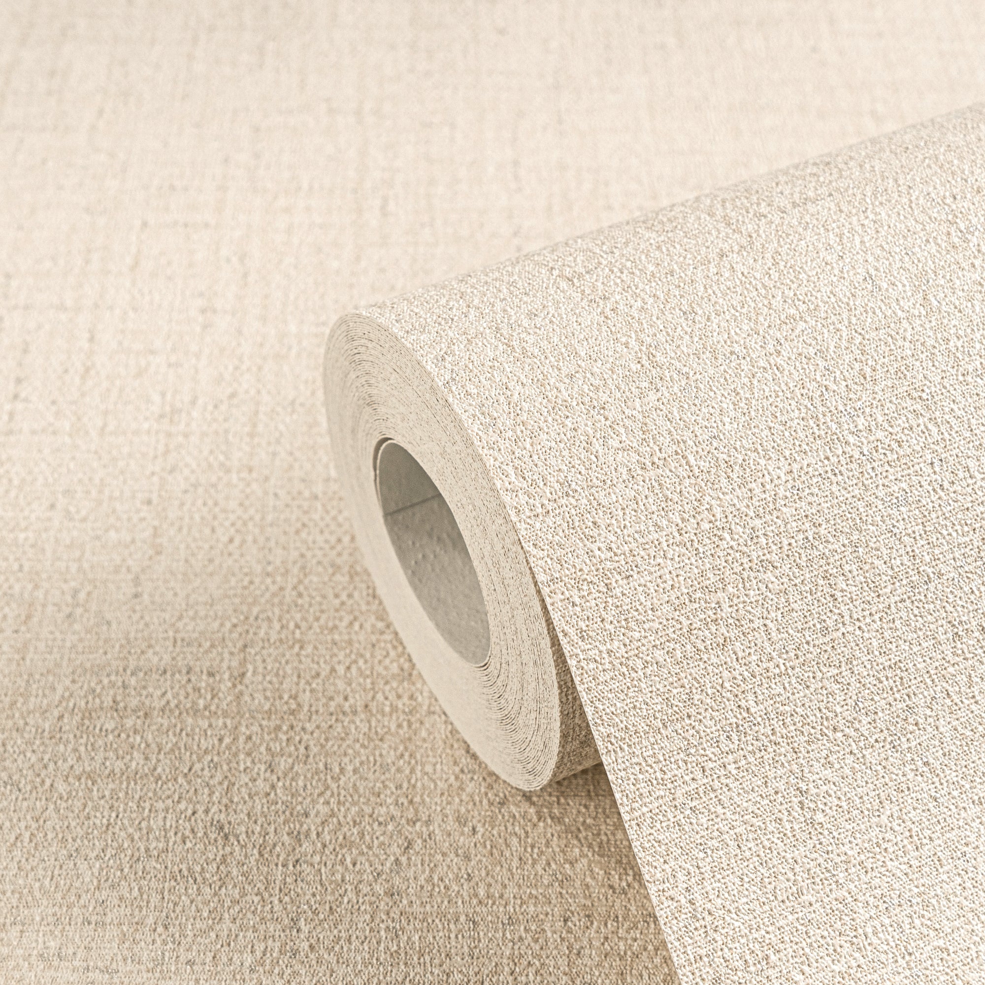 Hochwertige Vliestapete Beige Unitapete