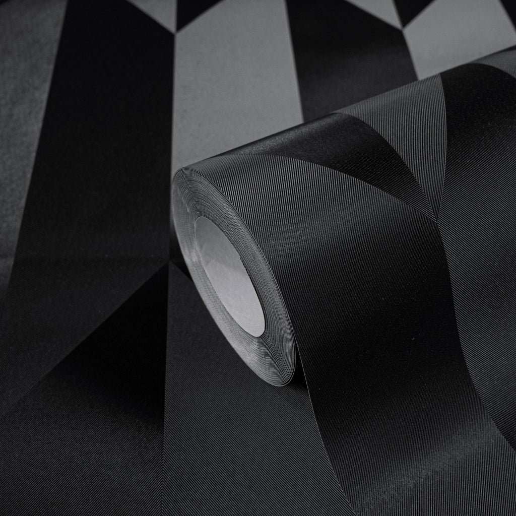 Hochwertige Vliestapete Schwarz 3-d