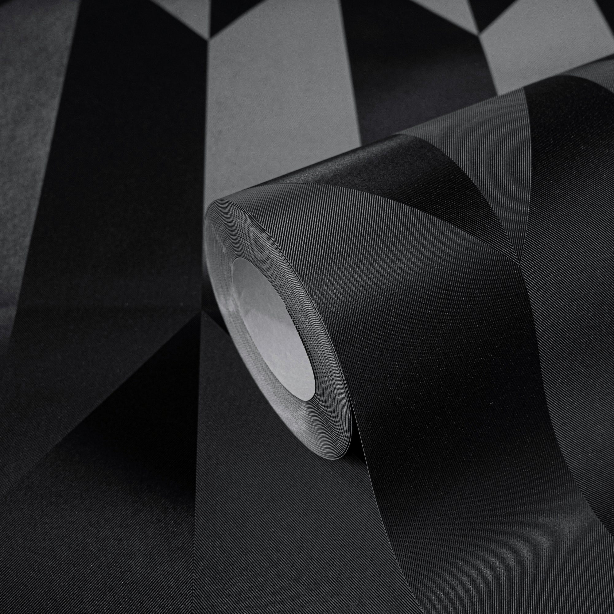 Hochwertige Vliestapete Schwarz 3-d