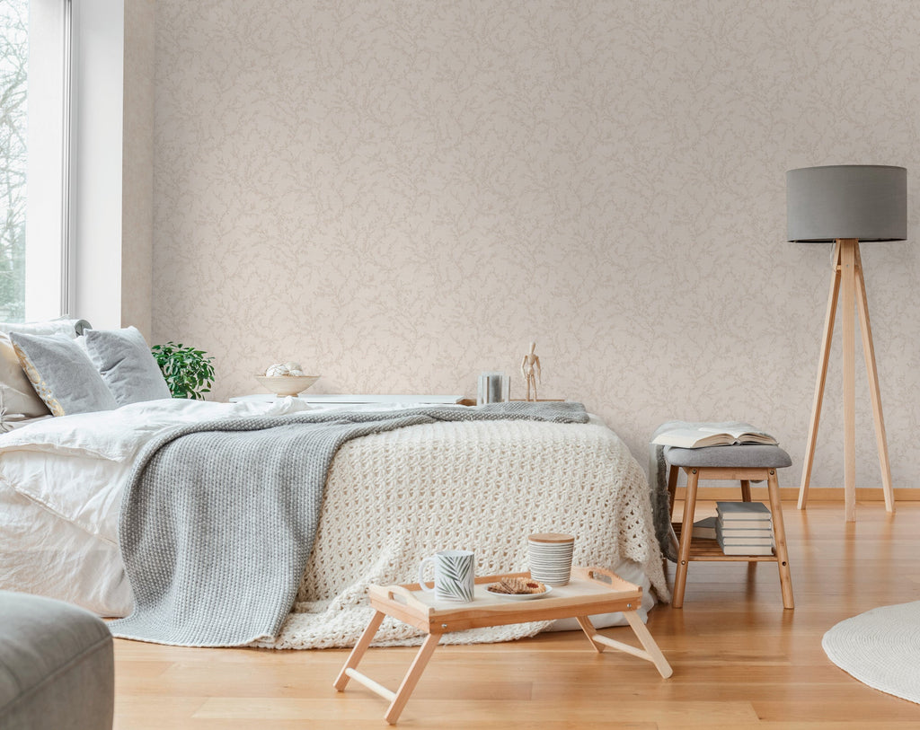 Hochwertige Vliestapete Creme Natur