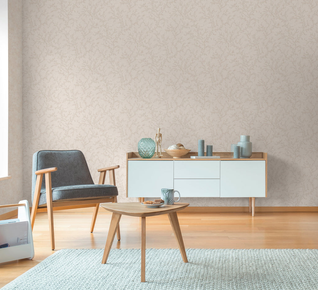 Hochwertige Vliestapete Creme Natur