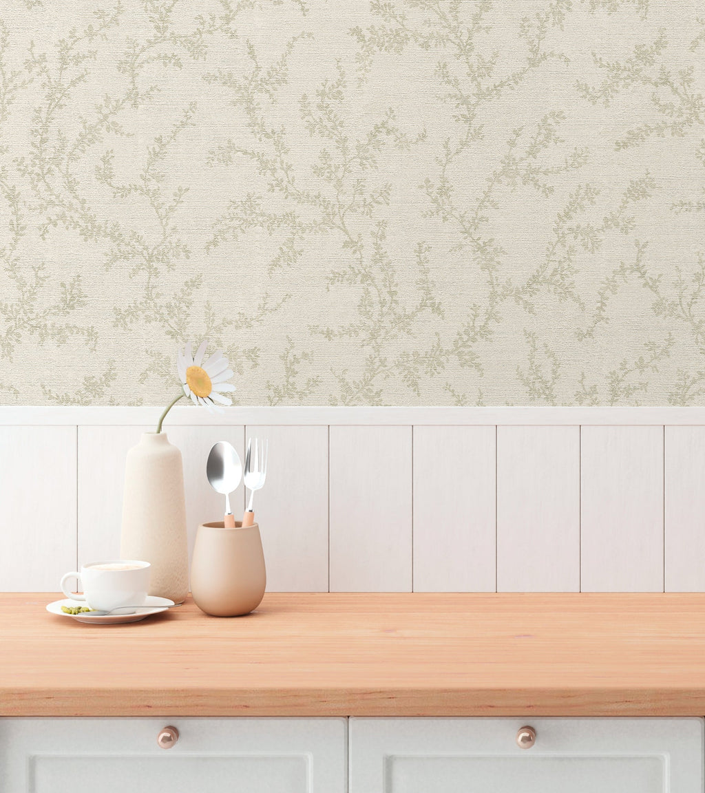 Hochwertige Vliestapete Creme Natur