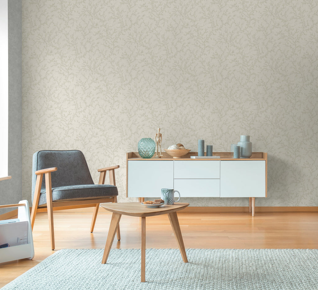 Hochwertige Vliestapete Creme Natur