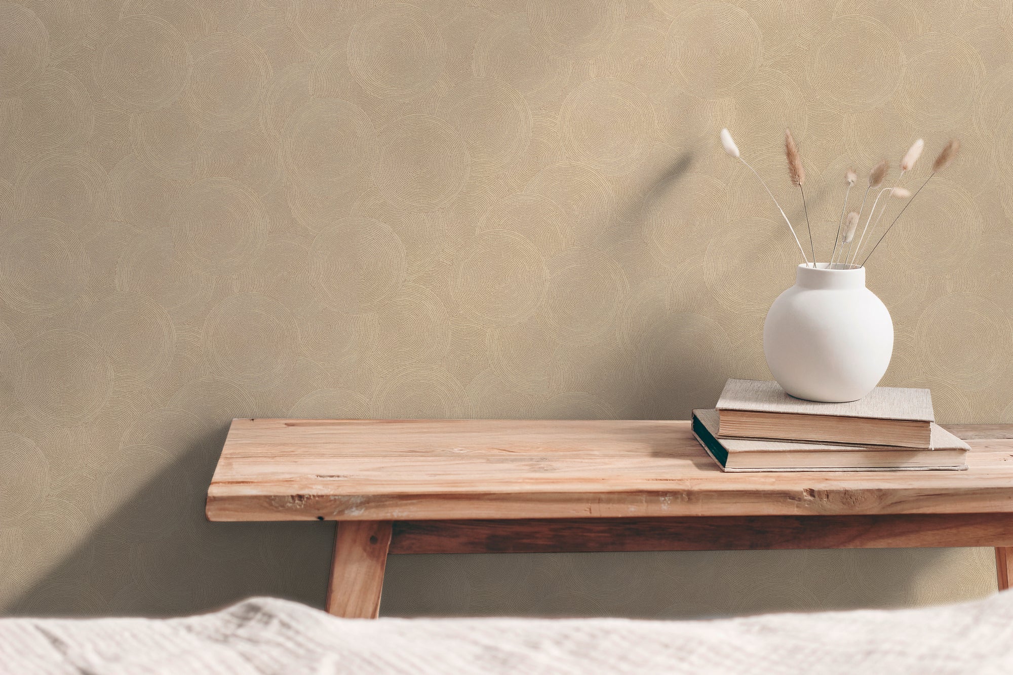 Hochwertige Vliestapete Beige Natur
