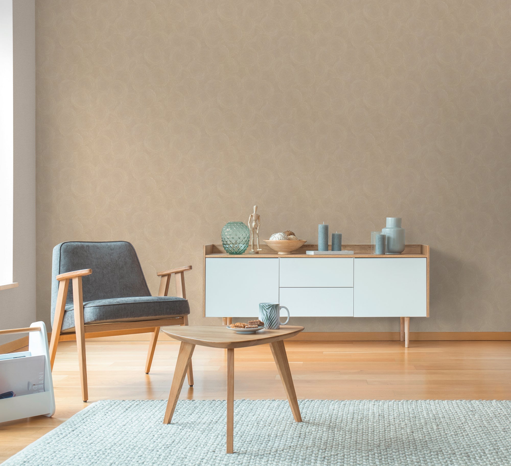 Hochwertige Vliestapete Beige Natur