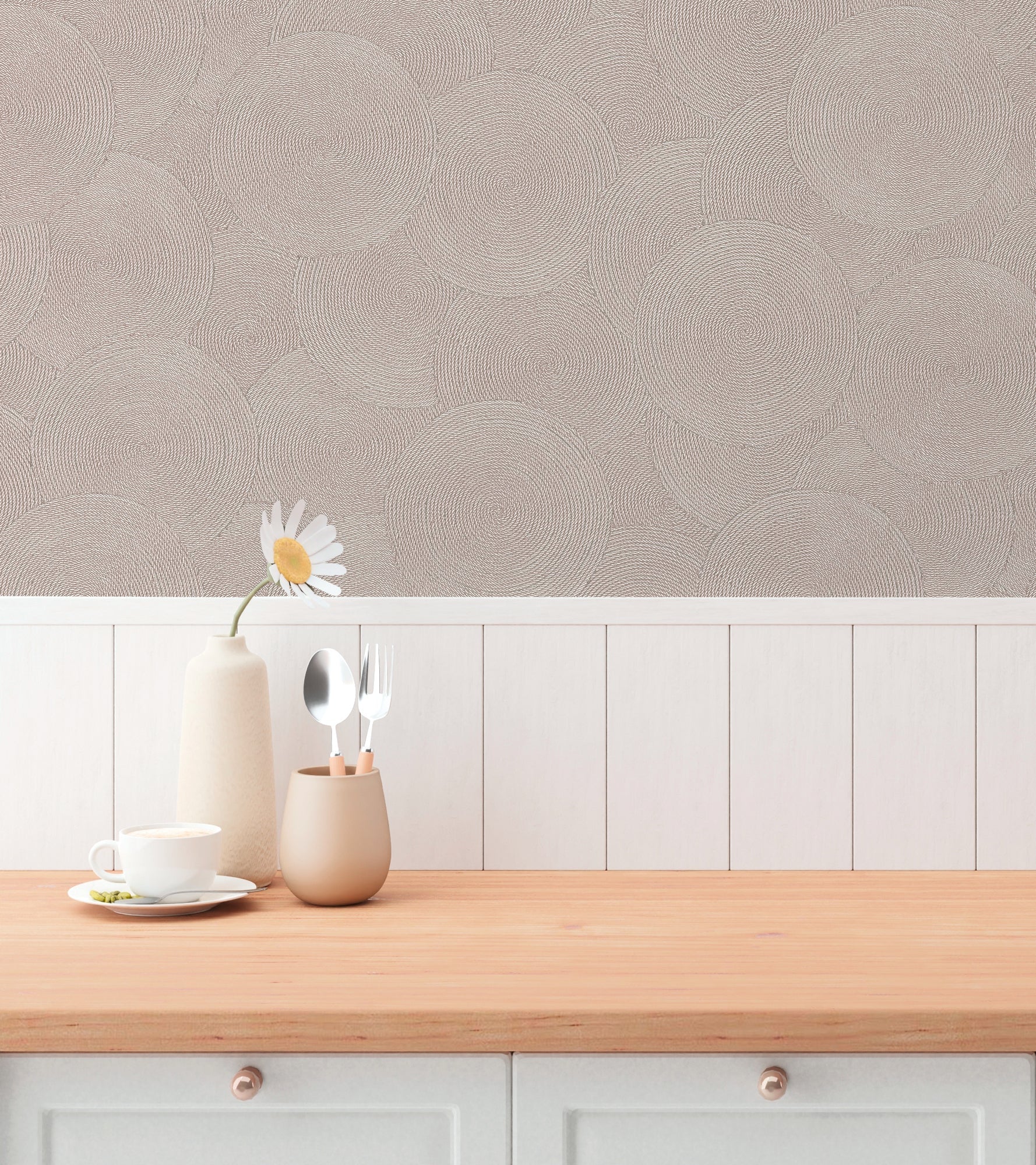 Hochwertige Vliestapete Beige Natur
