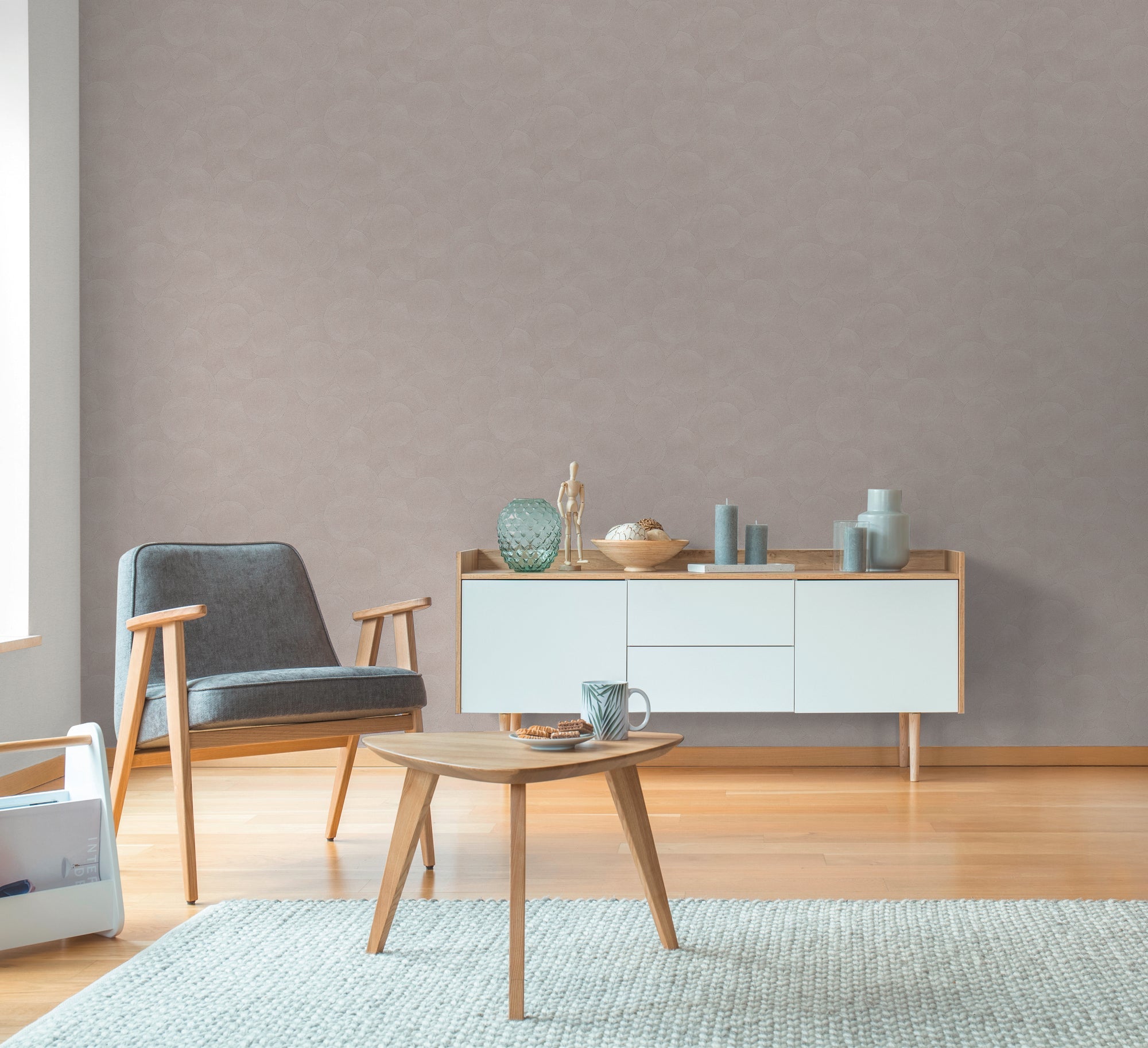 Hochwertige Vliestapete Beige Natur