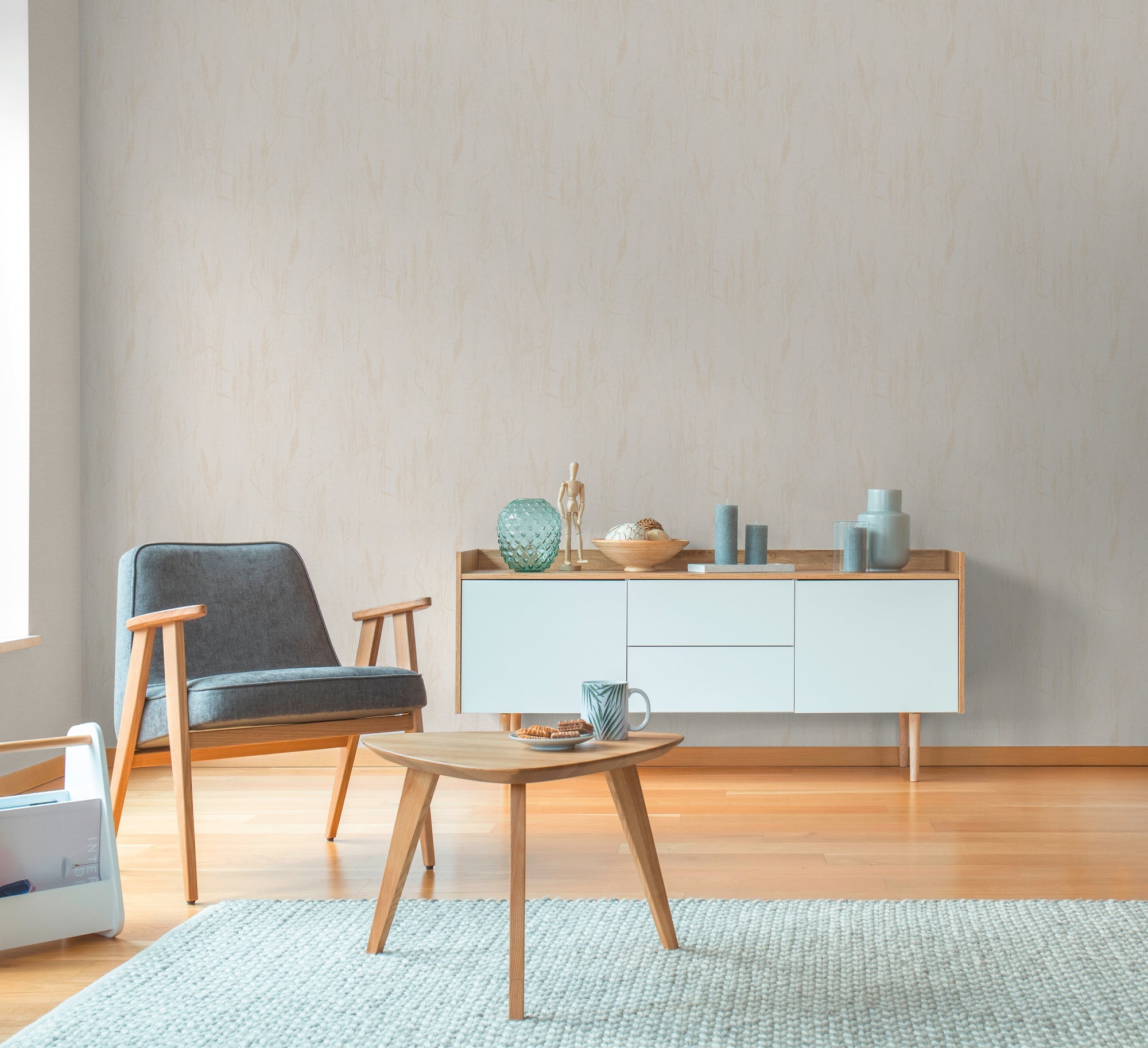 Hochwertige Vliestapete Beige Natur