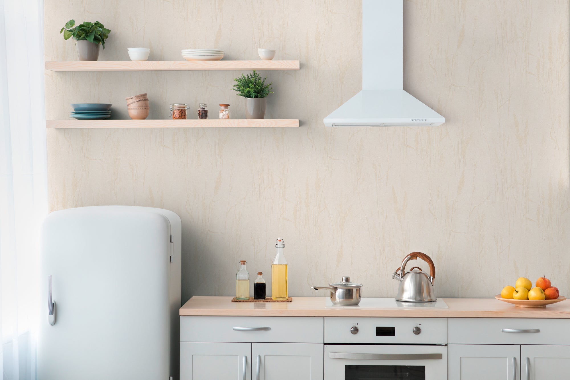 Hochwertige Vliestapete Beige Natur