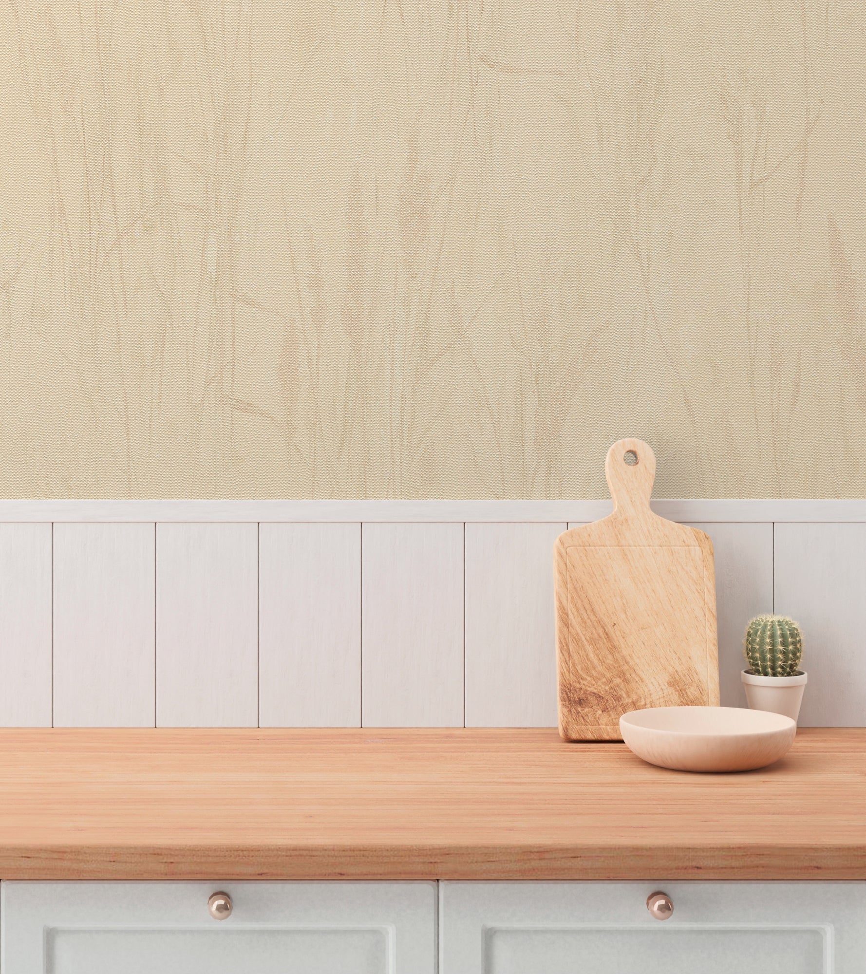 Hochwertige Vliestapete Beige Natur