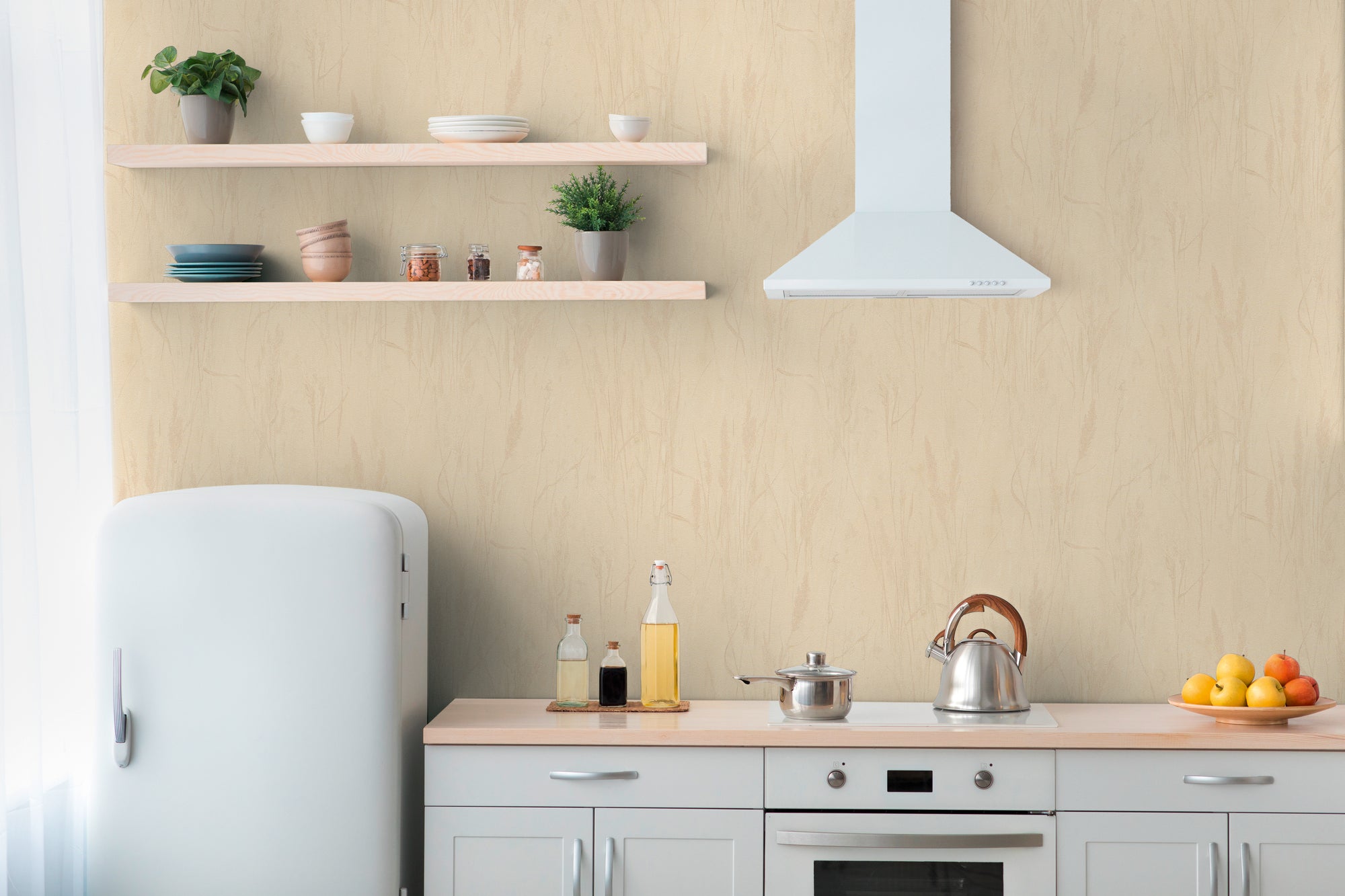 Hochwertige Vliestapete Beige Natur