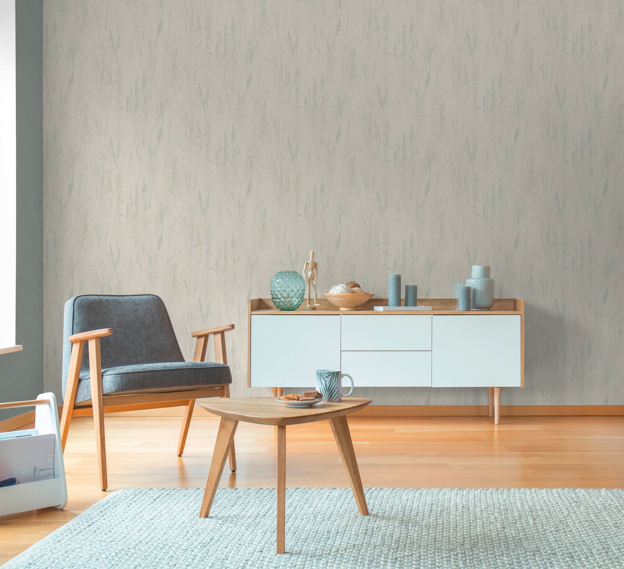 Hochwertige Vliestapete Creme Natur