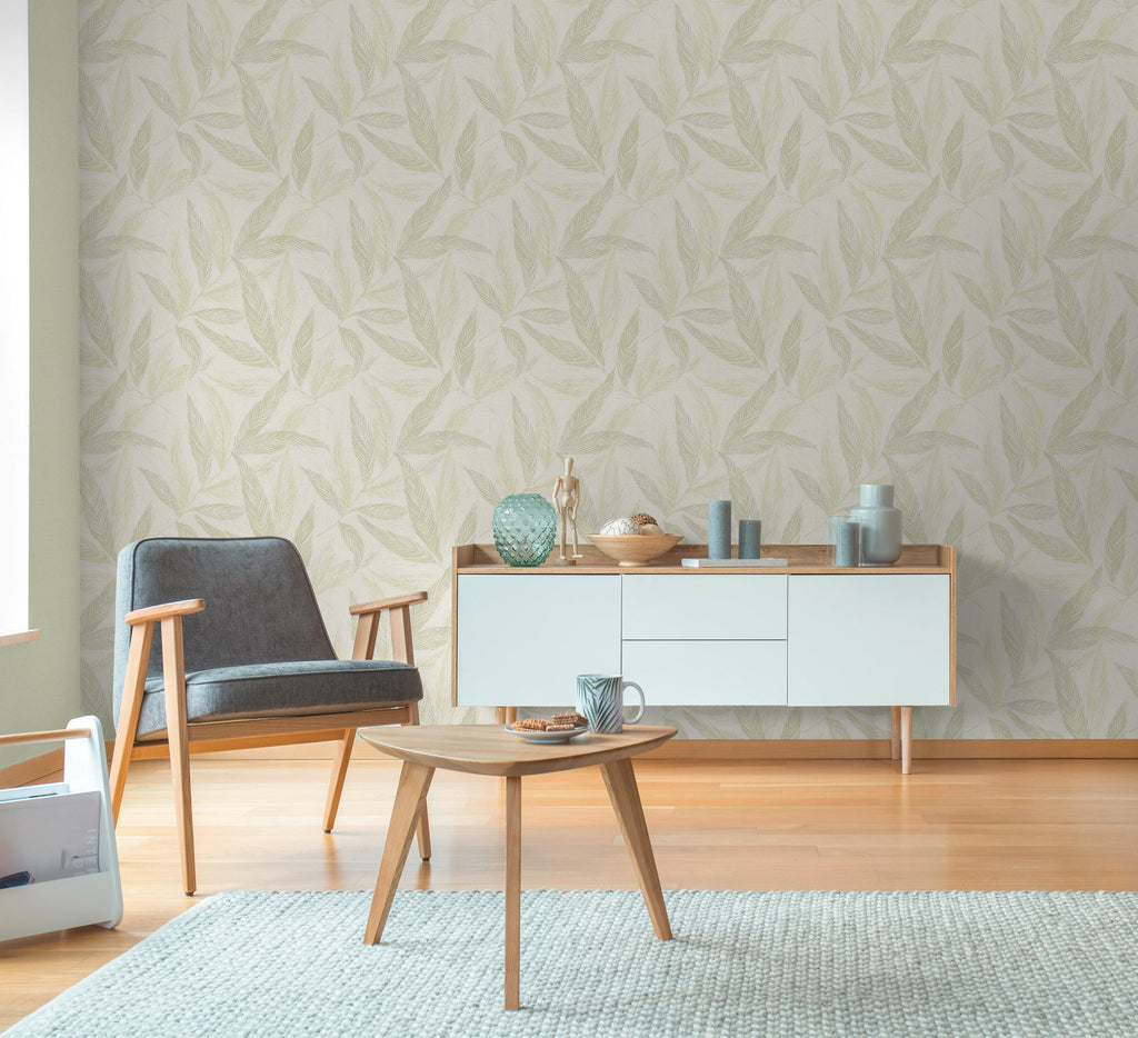 Hochwertige Vliestapete Creme Natur
