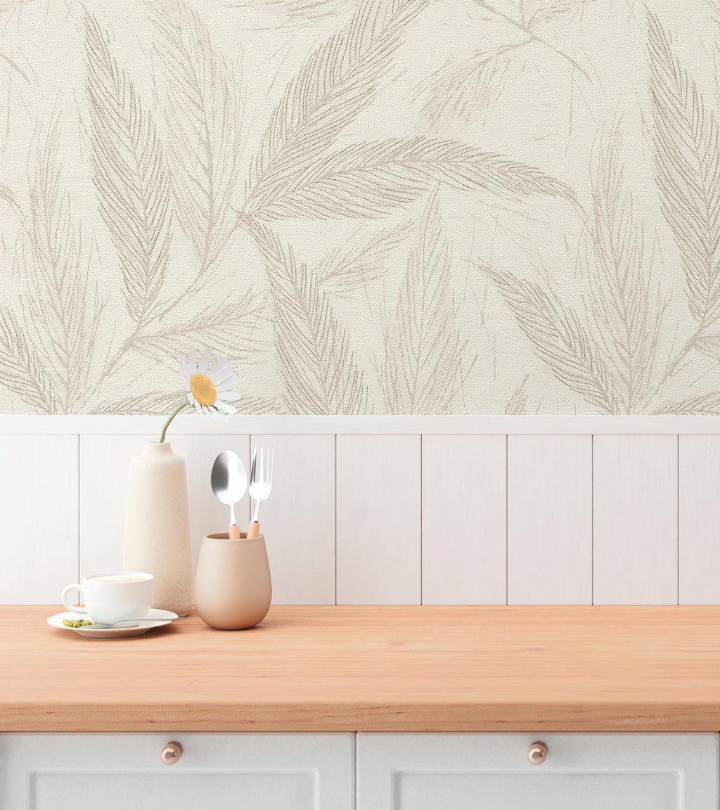 Hochwertige Vliestapete Beige Natur