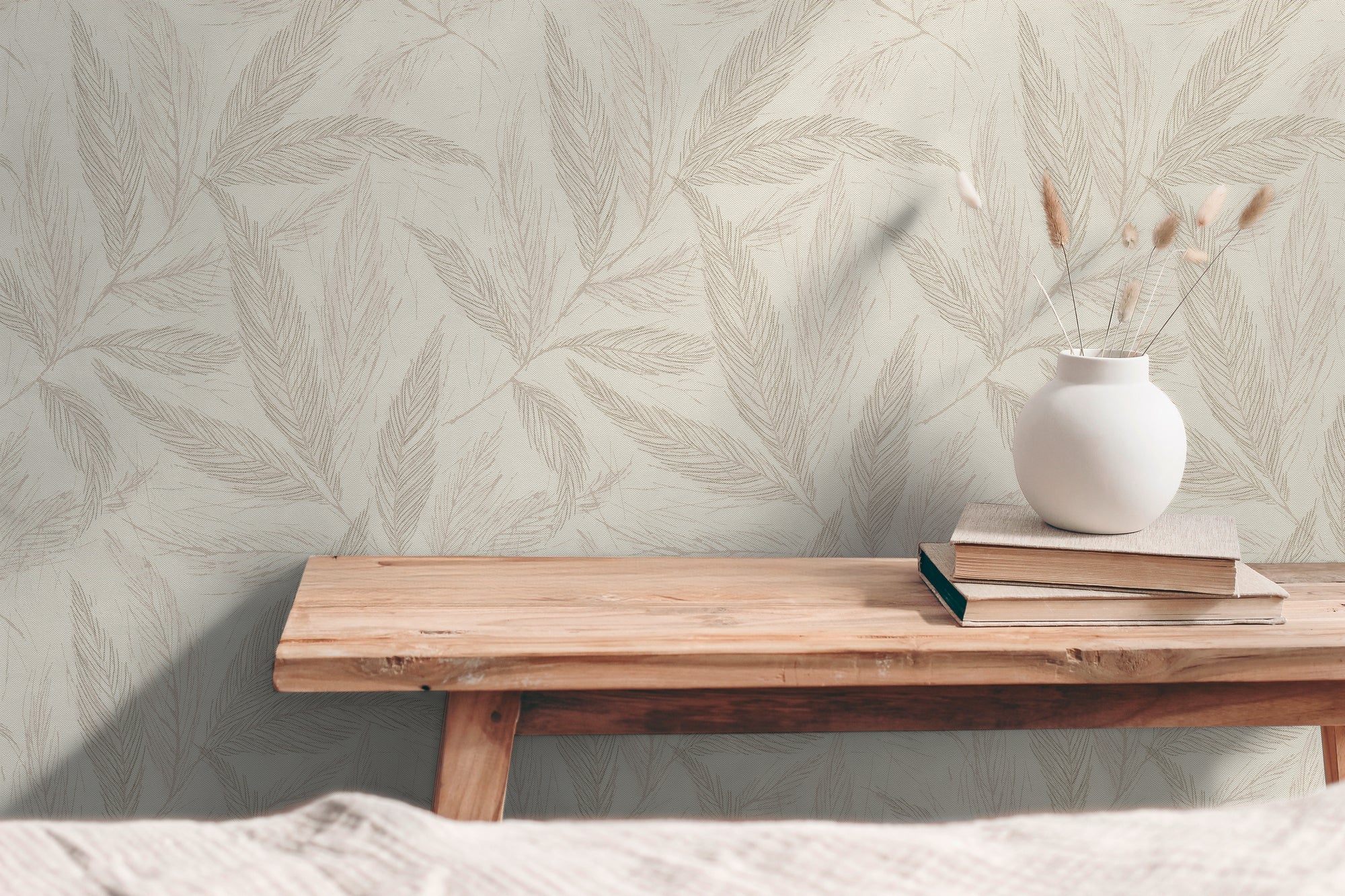 Hochwertige Vliestapete Beige Natur