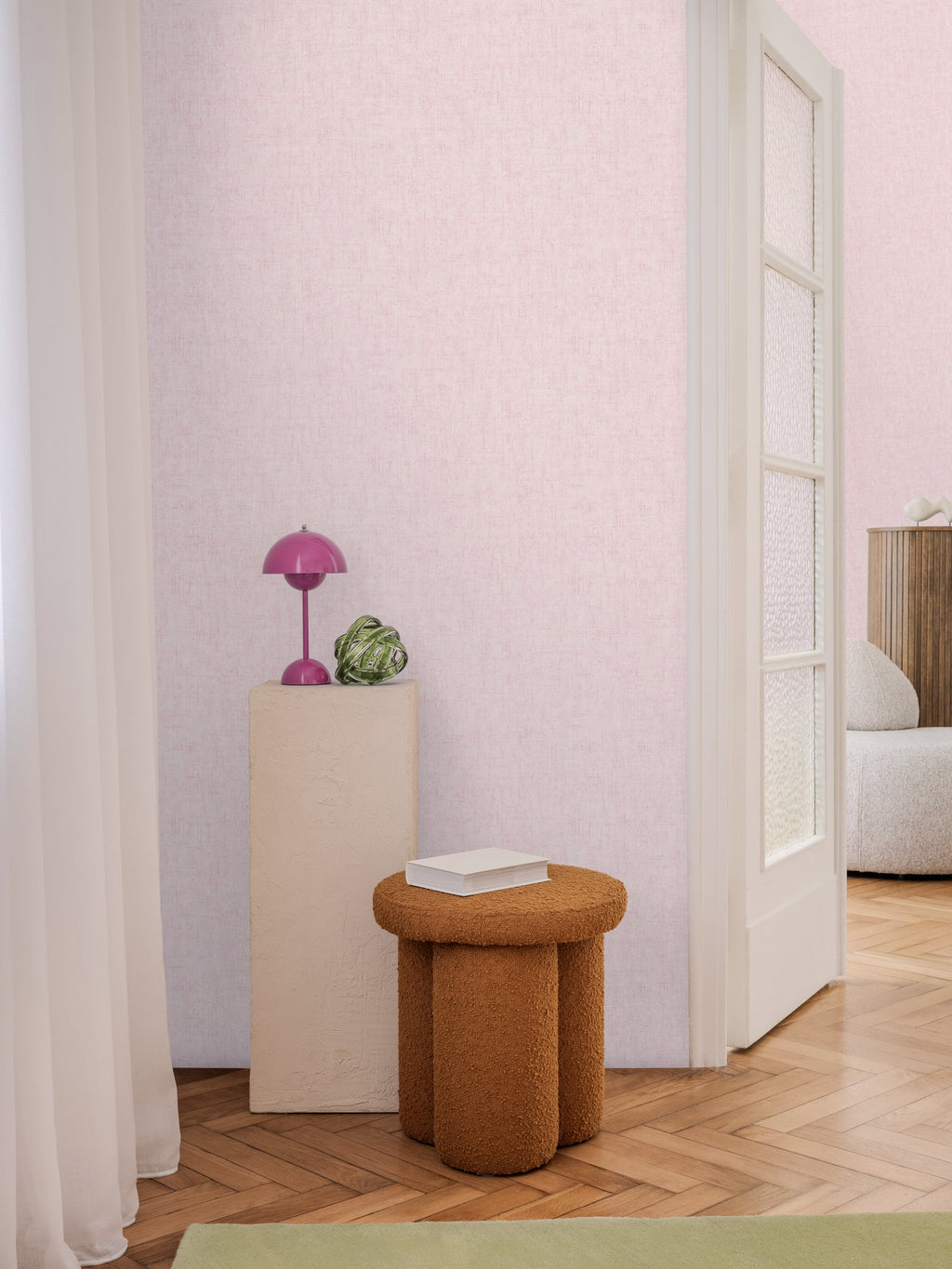 Hochwertige Vliestapete Rosa Unitapete