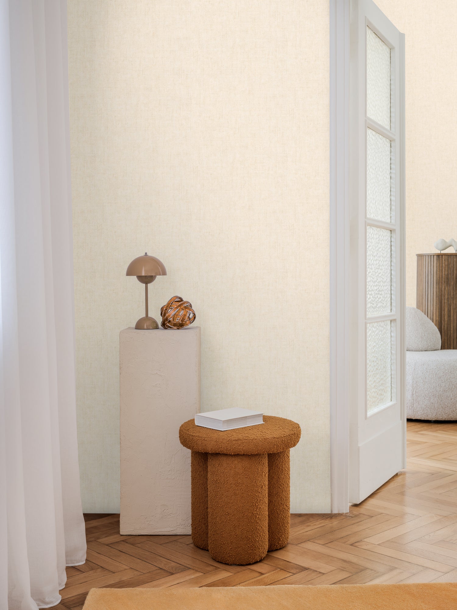 Hochwertige Vliestapete Beige Unitapete