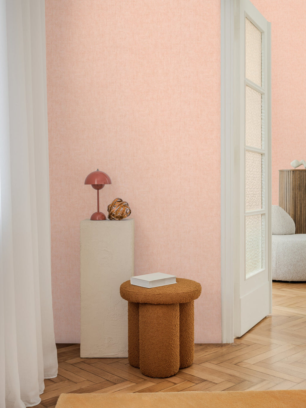 Hochwertige Vliestapete Rosa Unitapete