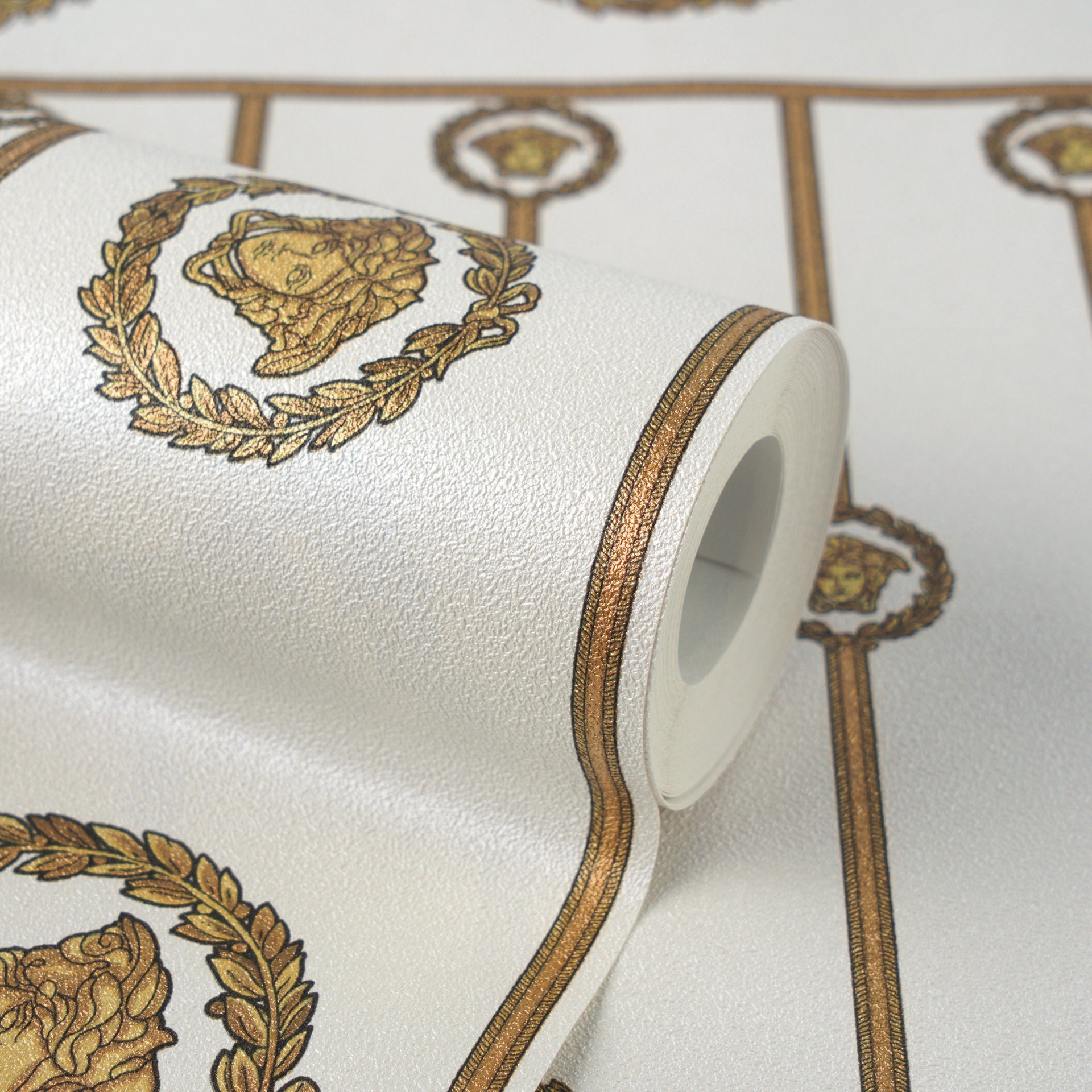 Versace 6-Vliestapete Vinyltapete Weis Medusakopf
