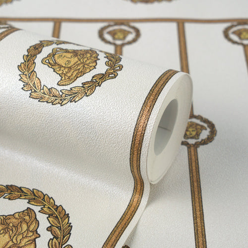 Versace 6-Vliestapete Vinyltapete Weis Medusakopf
