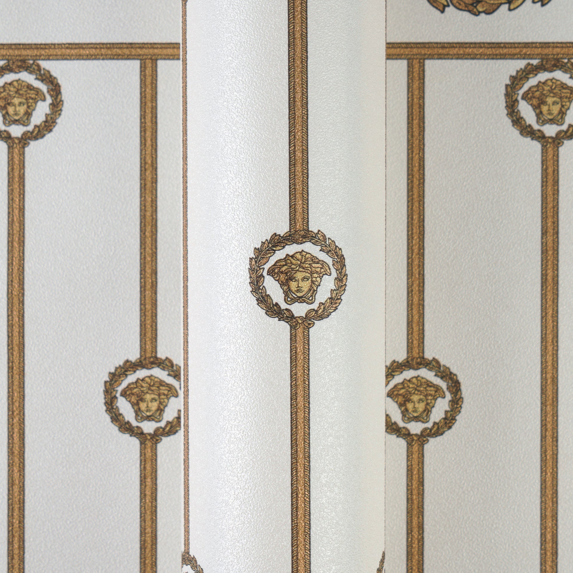 Versace 6-Vliestapete Vinyltapete Weis Medusakopf