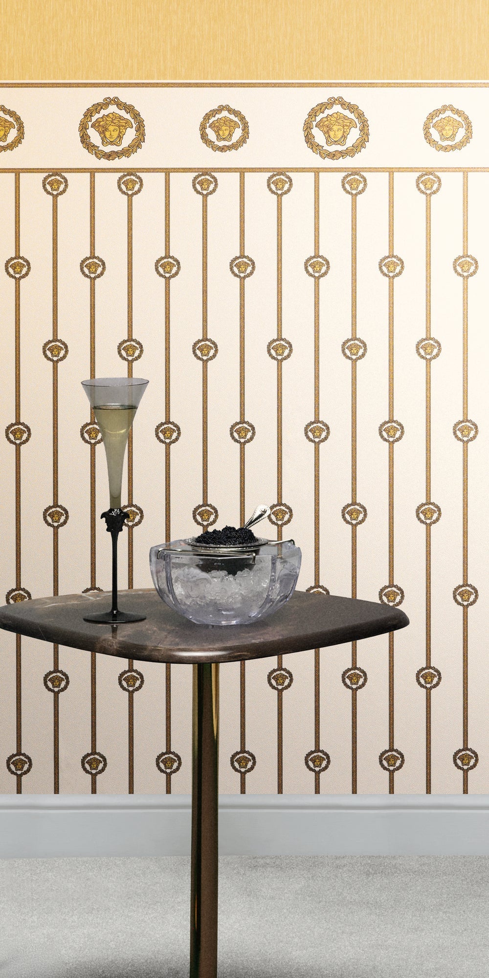Versace 6-Vliestapete Vinyltapete Weis Medusakopf