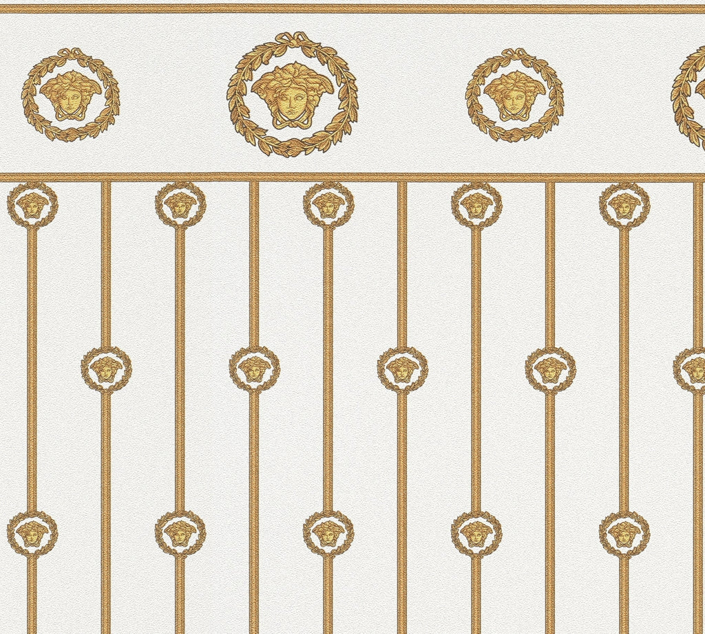 Versace 6-Vliestapete Vinyltapete Weis Medusakopf