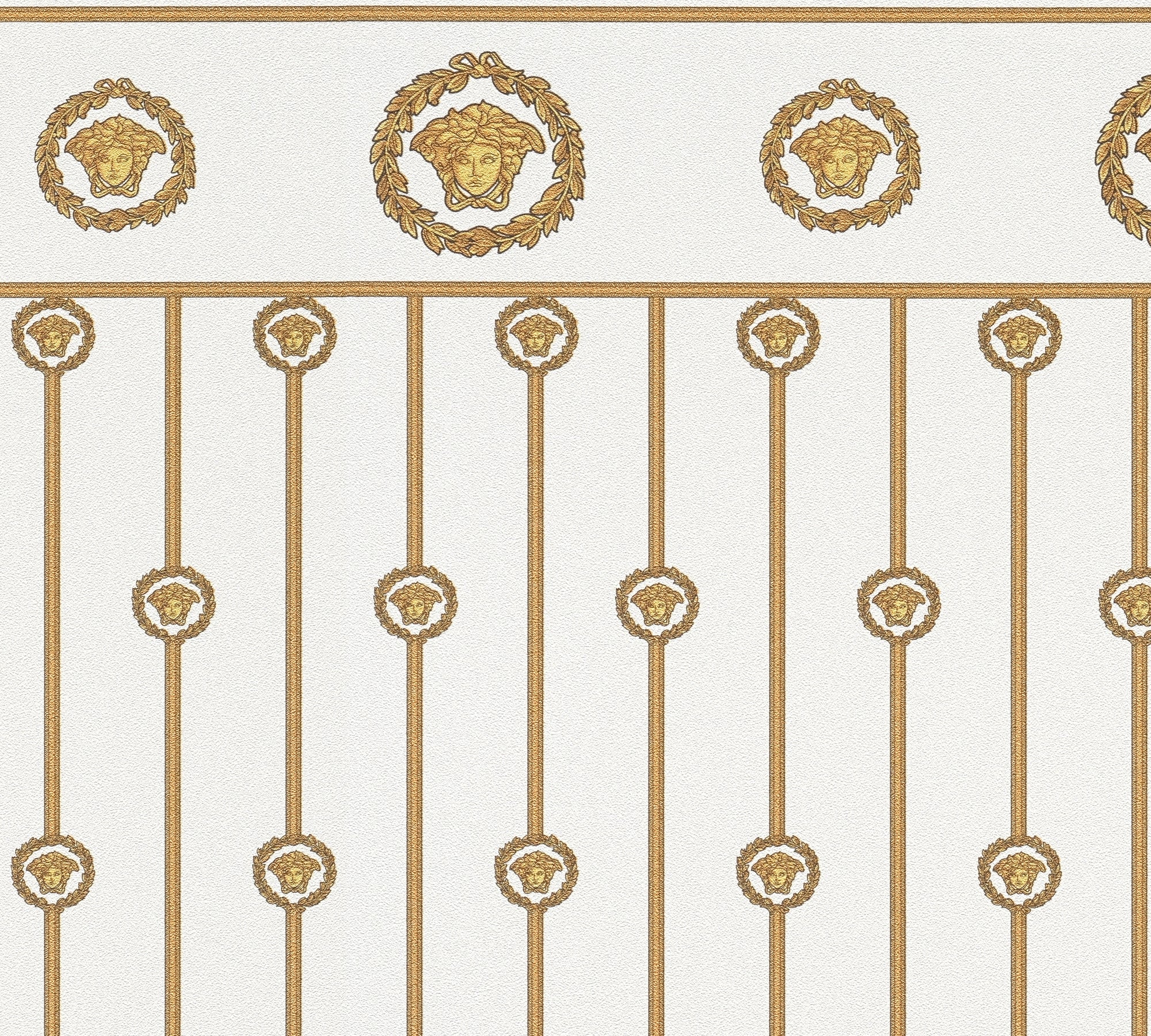 Versace 6-Vliestapete Vinyltapete Weis Medusakopf