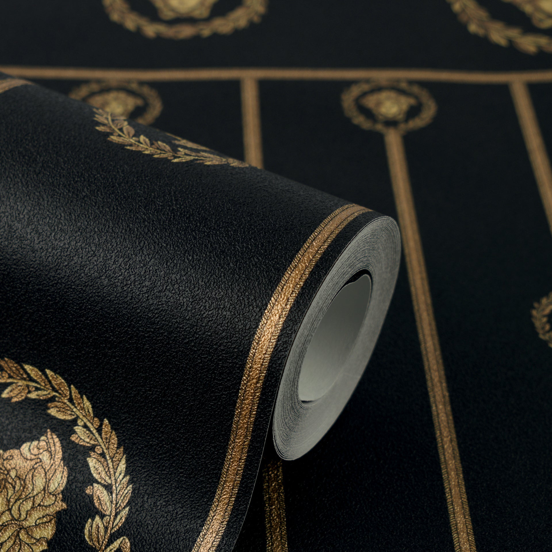 Versace 6-Vliestapete Vinyltapete Schwarz Medusakopf