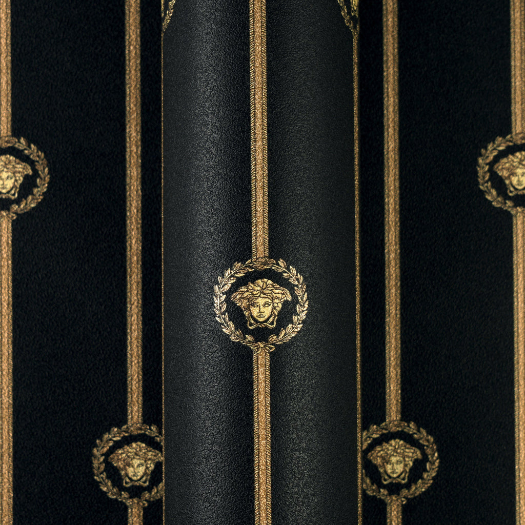 Versace 6-Vliestapete Vinyltapete Schwarz Medusakopf