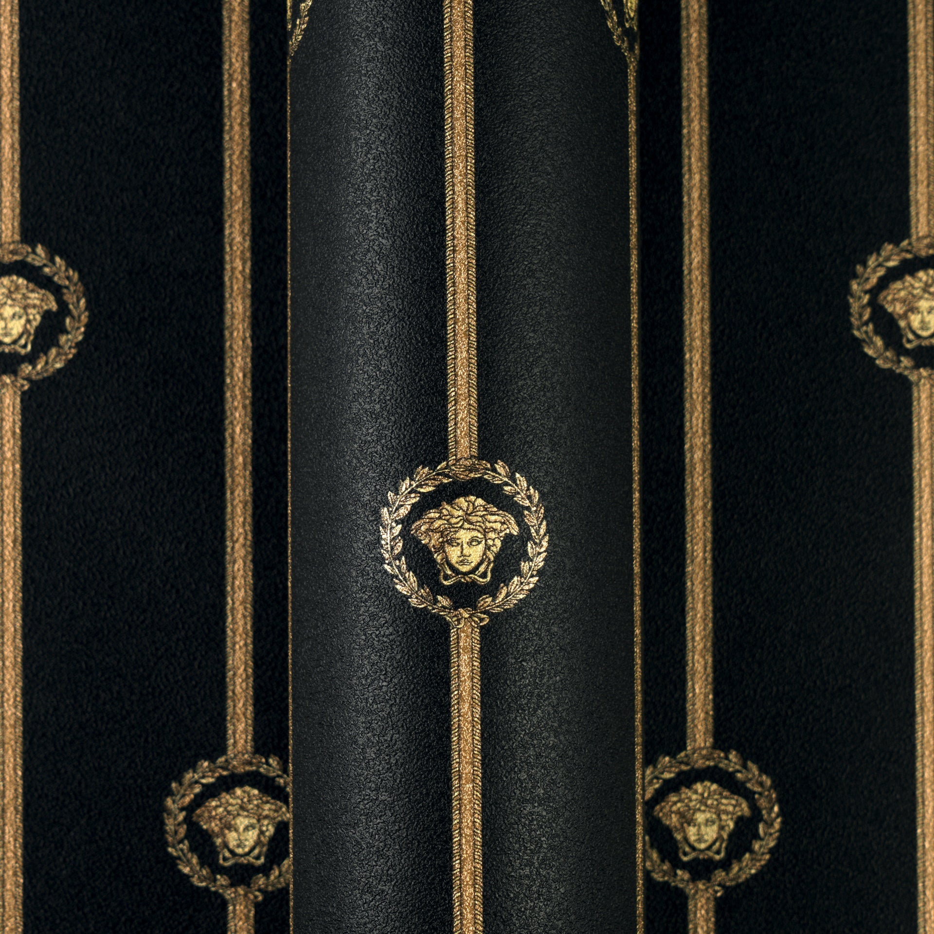 Versace 6-Vliestapete Vinyltapete Schwarz Medusakopf