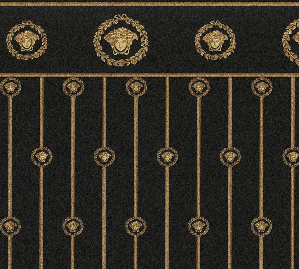 Versace 6-Vliestapete Vinyltapete Schwarz Medusakopf