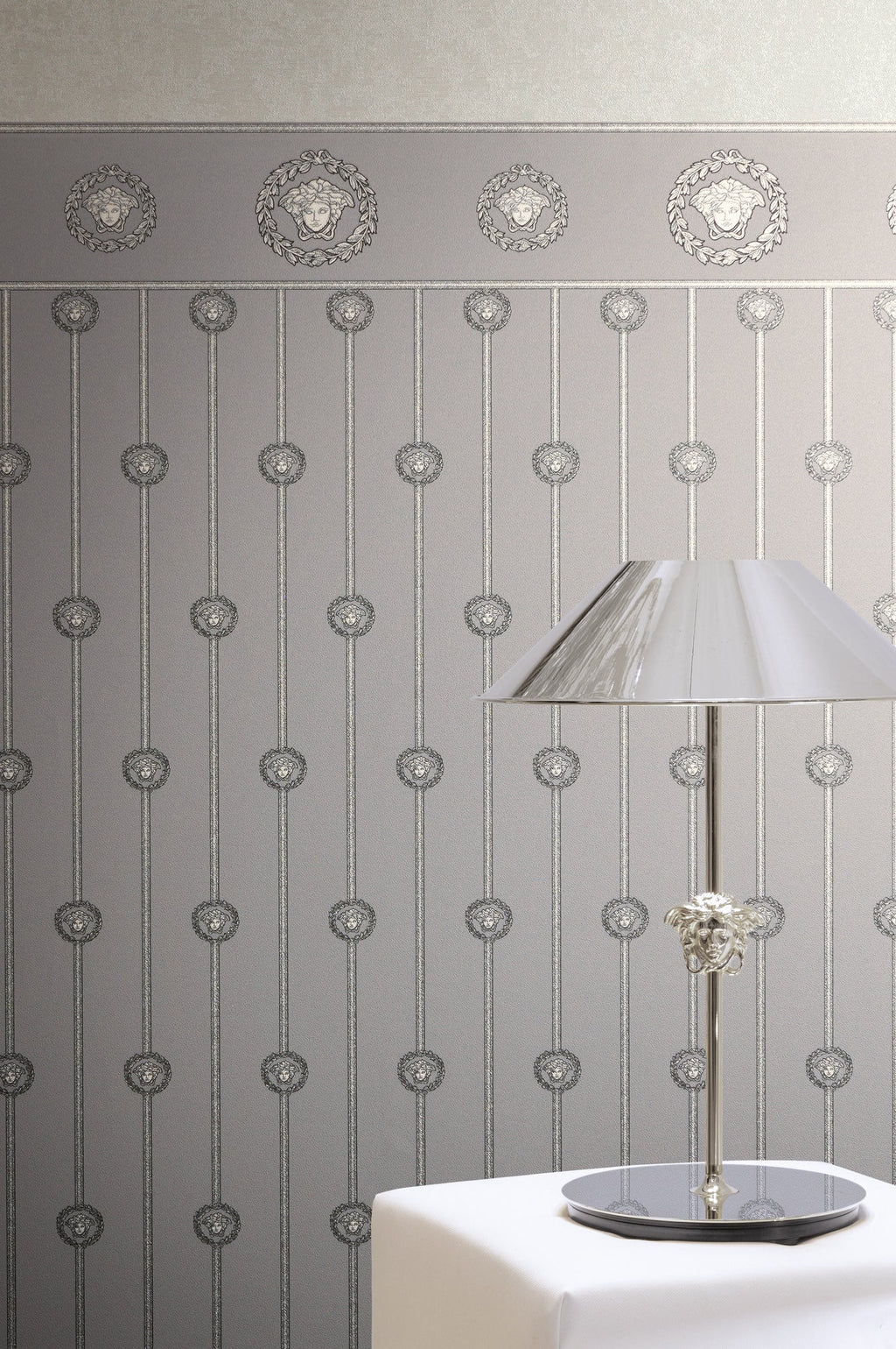Versace 6-Vliestapete Vinyltapete Grau Medusakopf