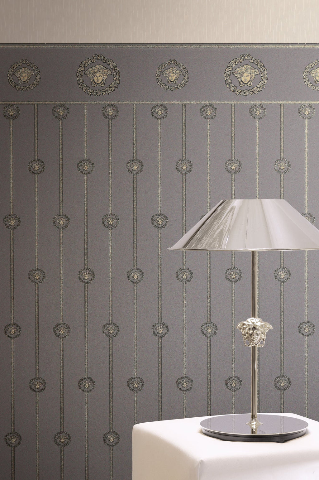 Versace 6-Vliestapete Vinyltapete Grau Medusakopf