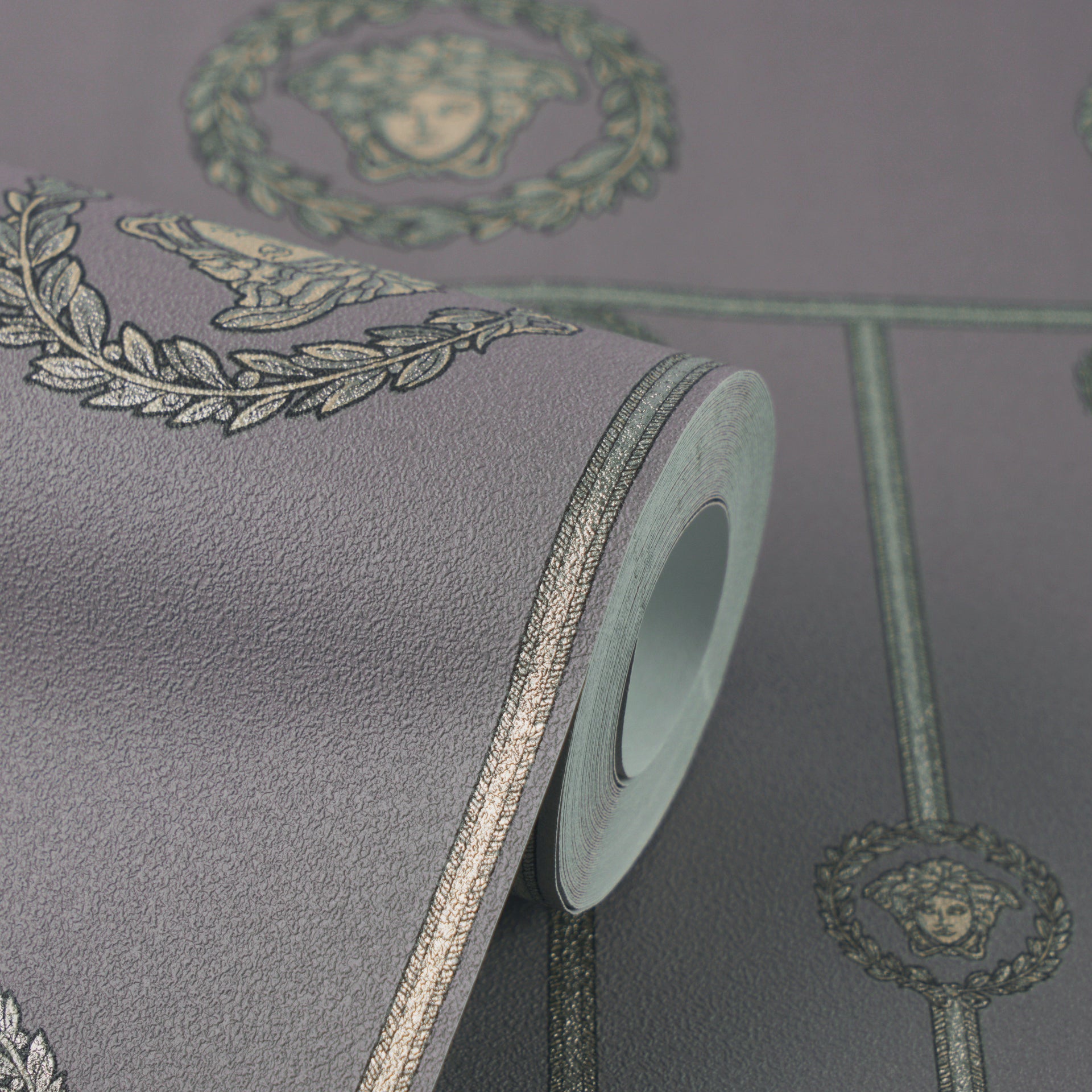 Versace 6-Vliestapete Vinyltapete Grau Medusakopf