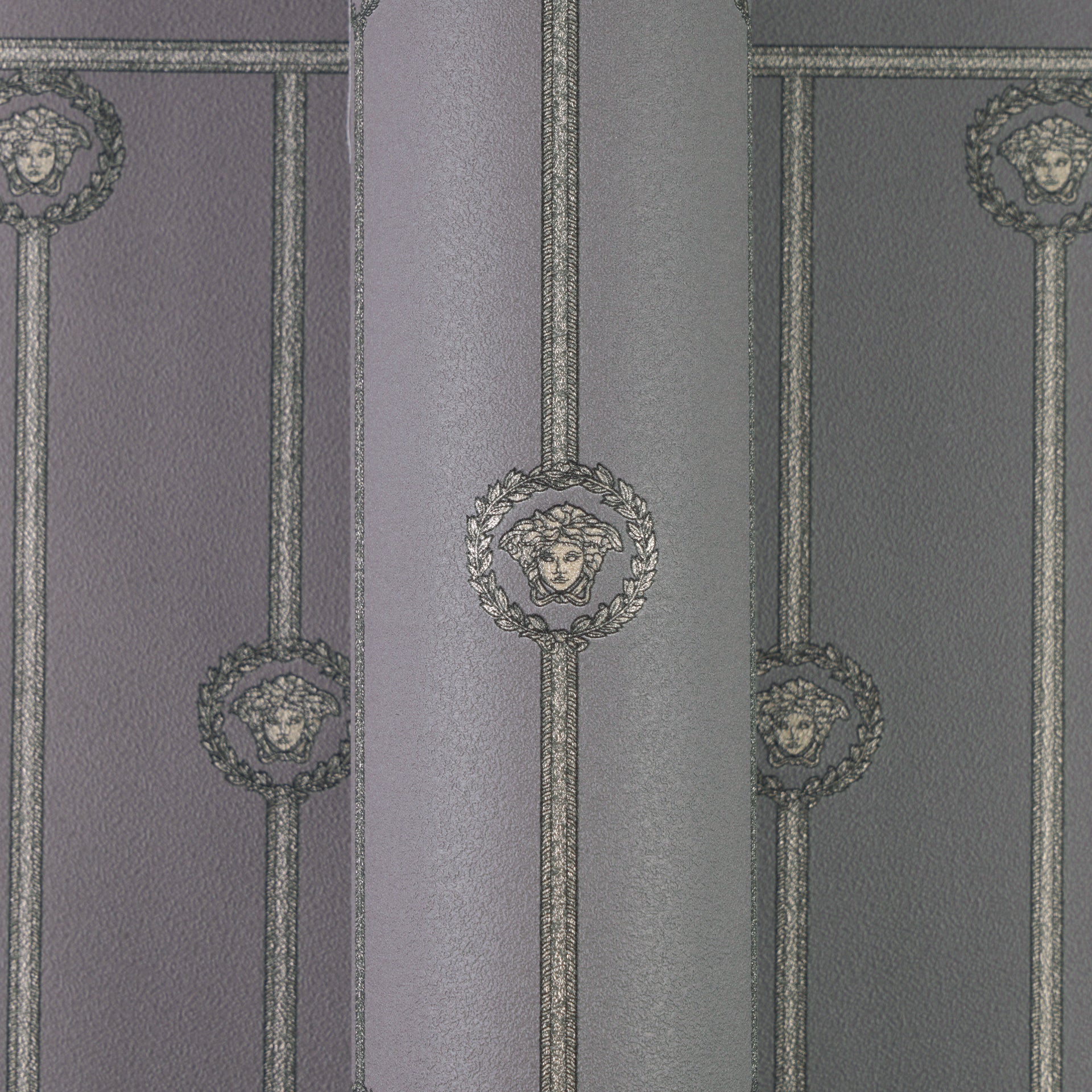 Versace 6-Vliestapete Vinyltapete Grau Medusakopf