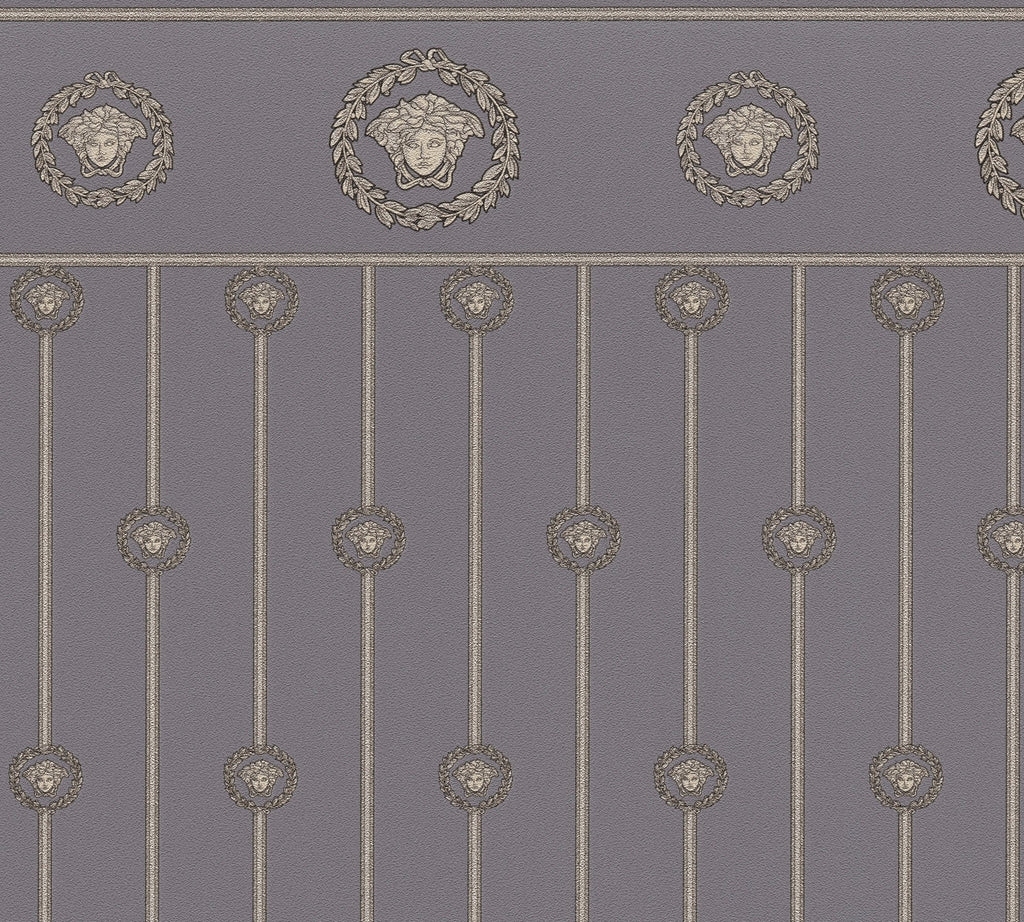 Versace 6-Vliestapete Vinyltapete Grau Medusakopf