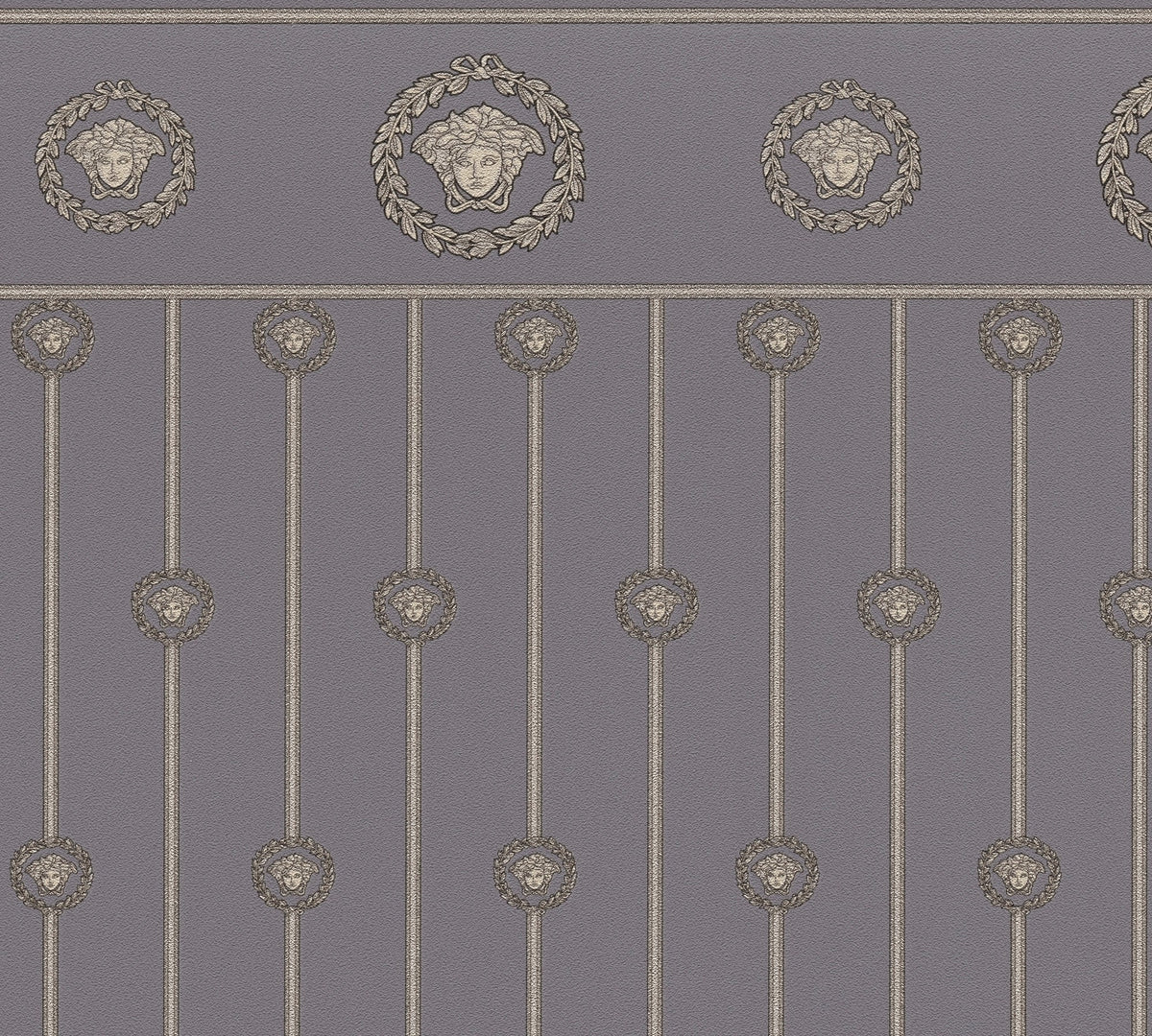 Papel pintado vinílico Versace 6 gris cabeza de Medusa emblemática - Matex - Imagen 7