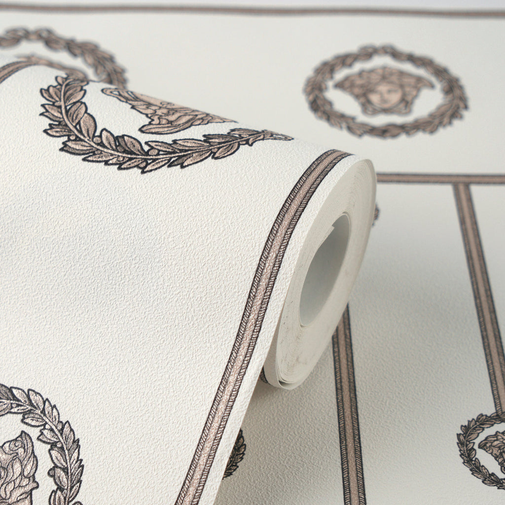 Versace 6-Vliestapete Vinyltapete Weis Medusakopf