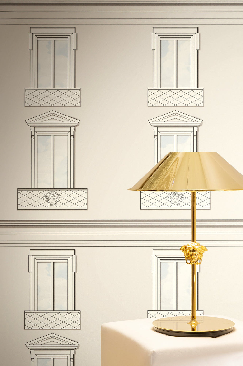 Versace 6-Vliestapete Vinyltapete Beige Medusakopf
