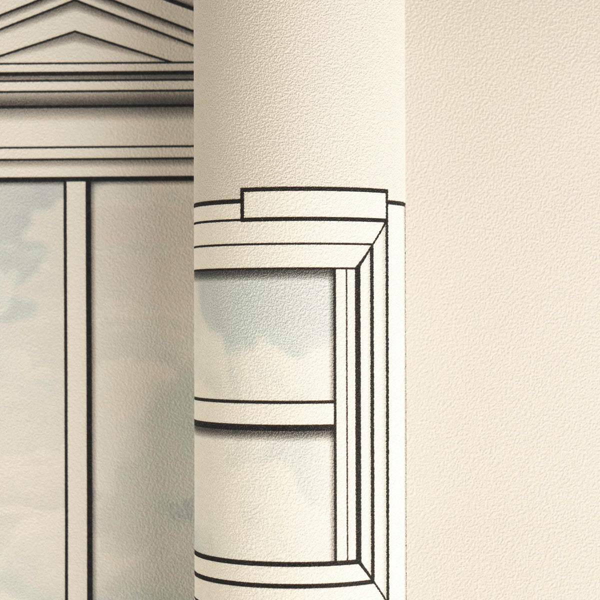 Papel pintado vinílico Versace 6 beige cabeza de Medusa emblemática - Matex - Imagen 3