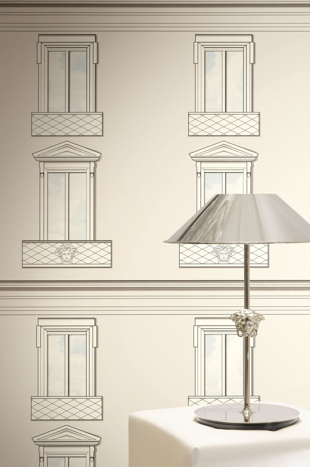 Versace 6-Vliestapete Vinyltapete Beige Medusakopf