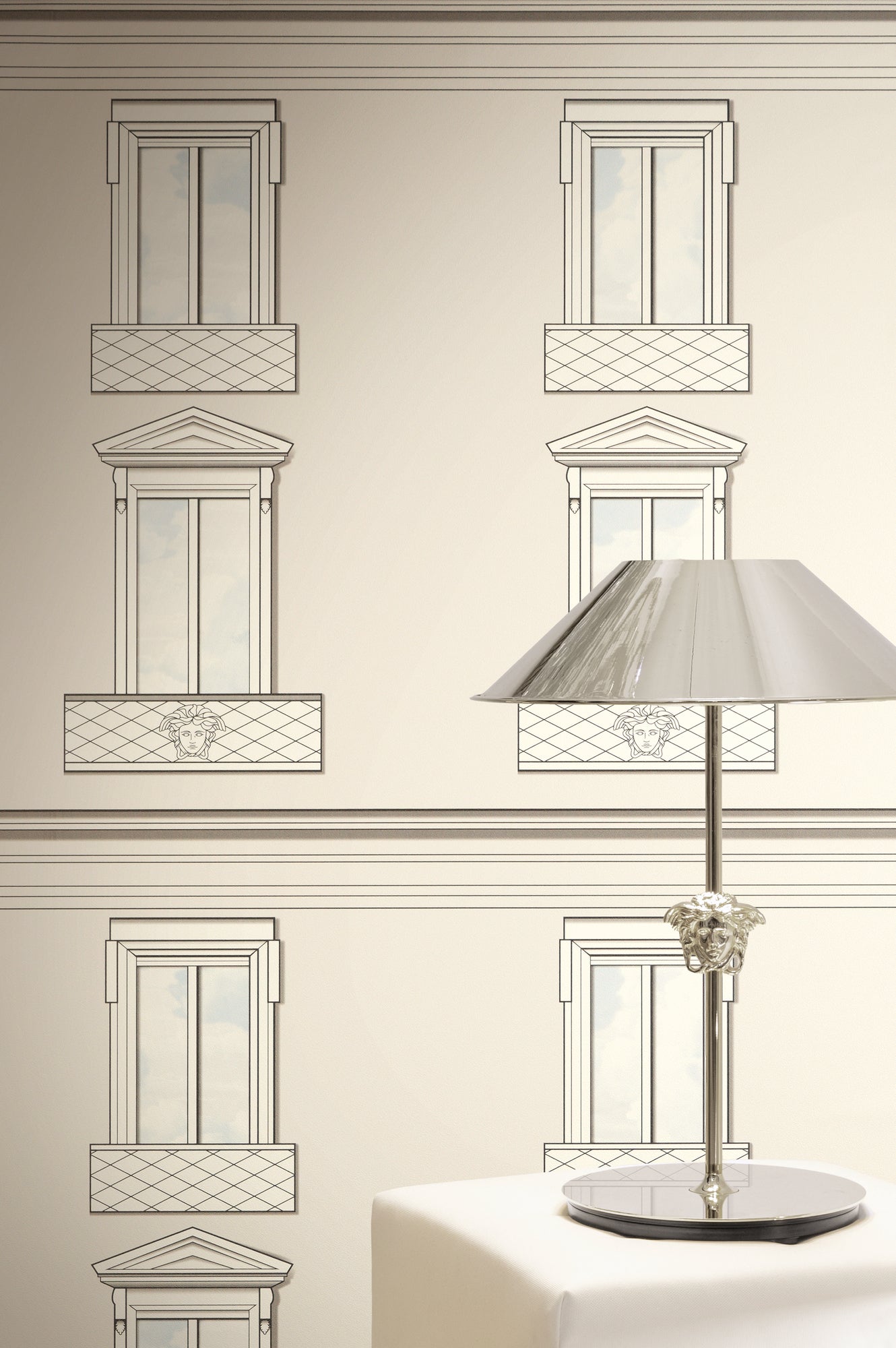 Versace 6-Vliestapete Vinyltapete Beige Medusakopf