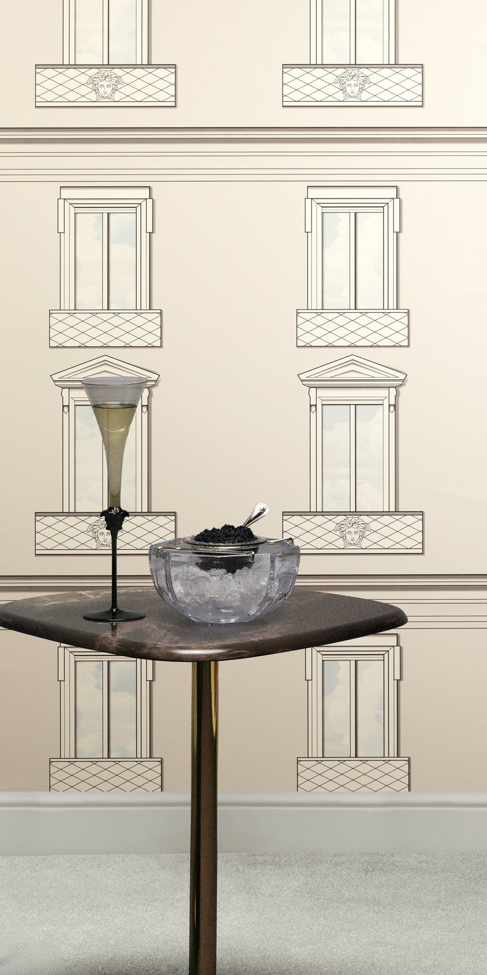 Versace 6-Vliestapete Vinyltapete Beige Medusakopf
