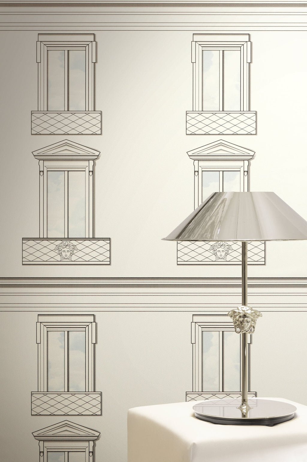 Versace 6-Vliestapete Vinyltapete Weis Medusakopf