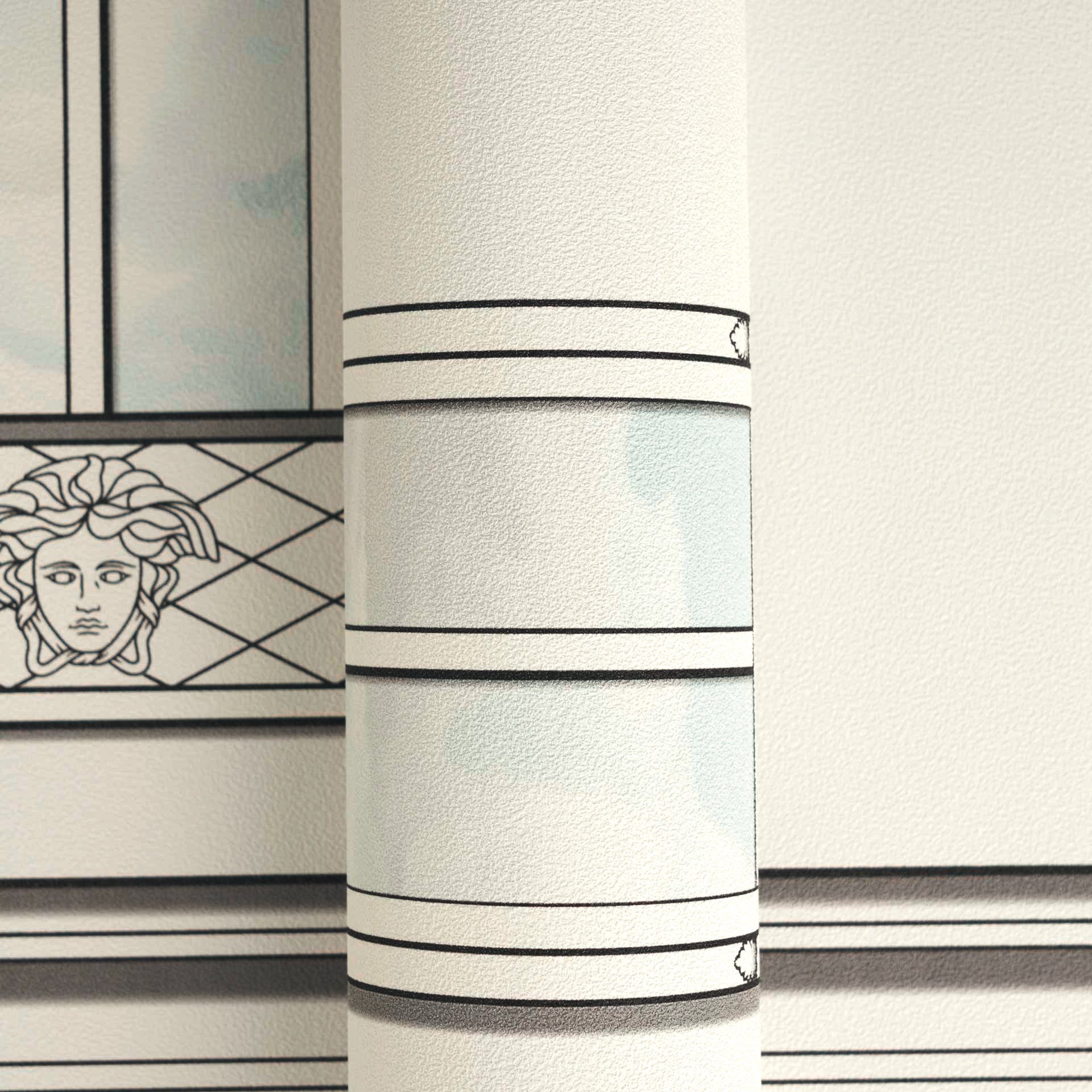 Versace 6-Vliestapete Vinyltapete Weis Medusakopf