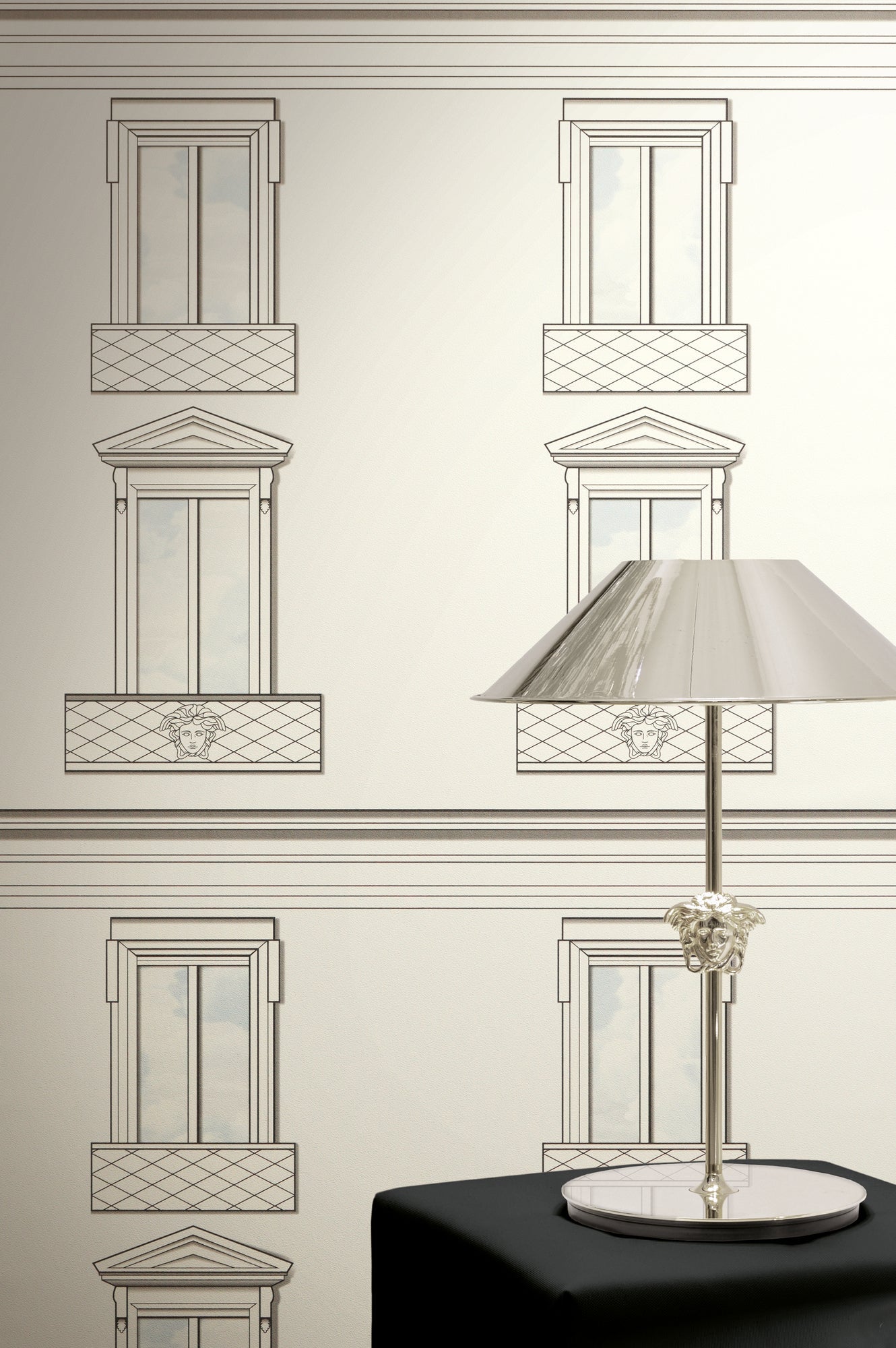 Versace 6-Vliestapete Vinyltapete Weis Medusakopf